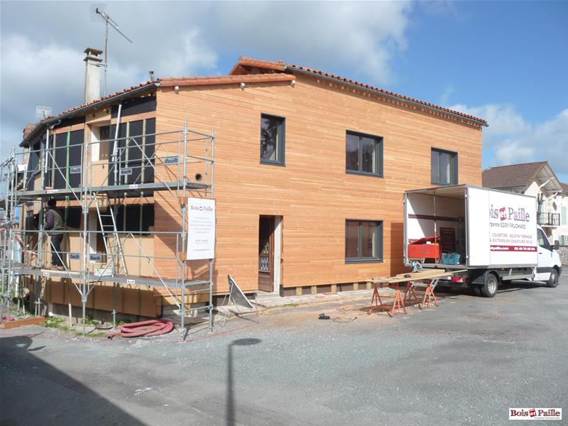 ITE finition bardage bois grisonnant